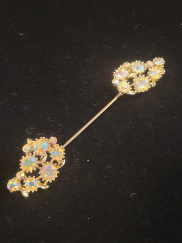 Double ended rhinestone pin
