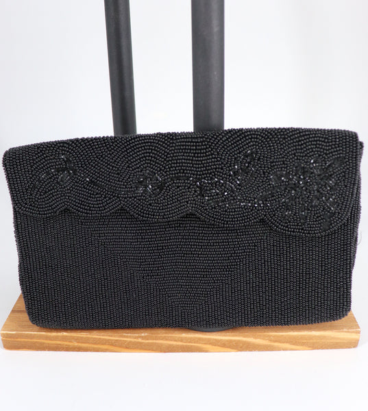 black beaded clutch