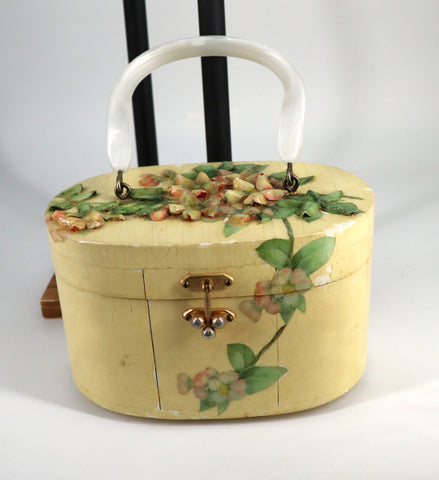 Decoupage oval box bag