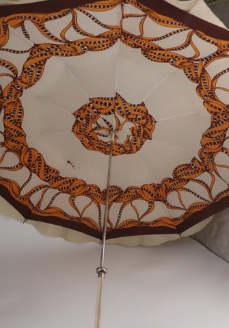 double fly brown and gold umbrella
