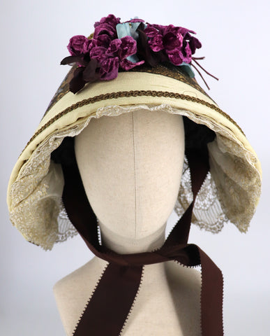 Cream and Gold Bonnet